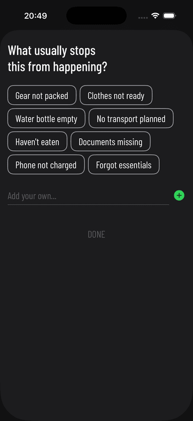 FrictionList — Friction selection